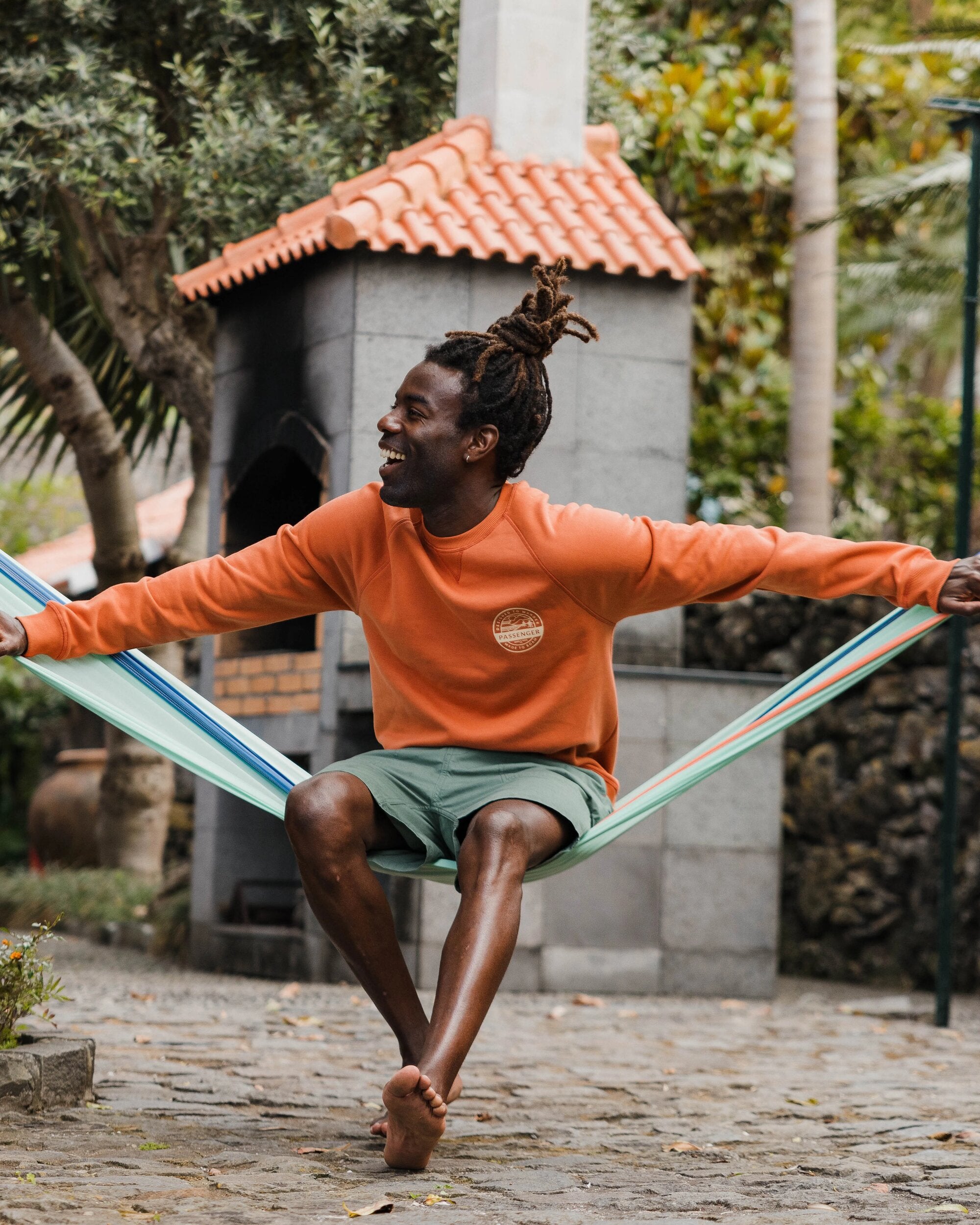 Odyssey Organic Cotton Long Sleeve Sweatshirt for Men & Women - Soft Eco-Friendly Pullover Hoodie in Burnt Orange - Perfect for Casual Wear, Outdoor Activities & Lounge Comfort