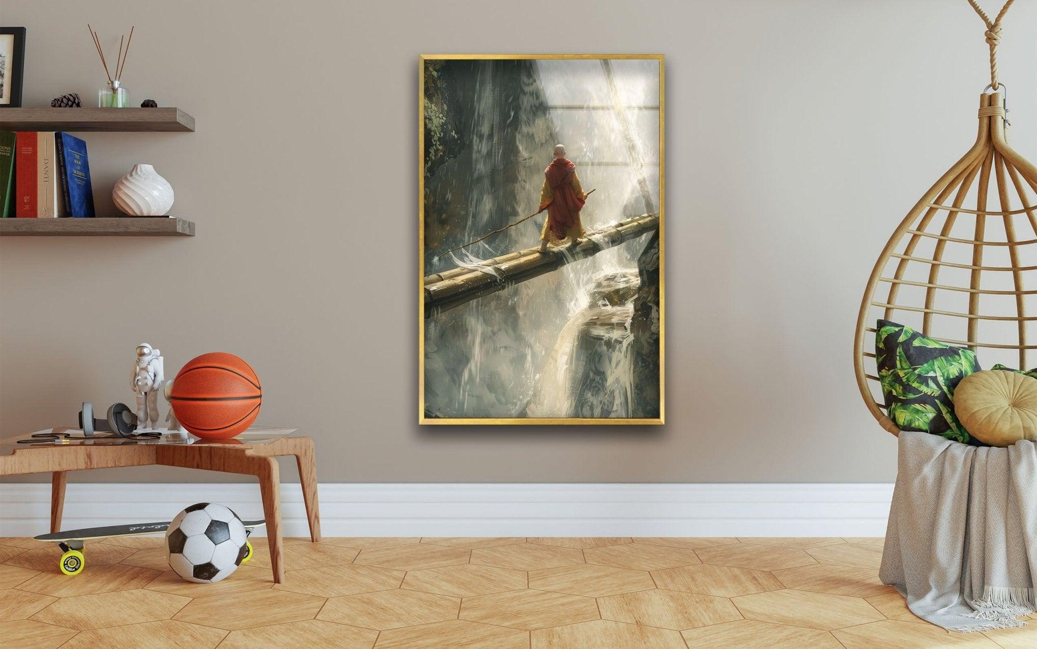 Aang Avatar Glass Wall Art - Stunning Anime Decor for Living Room, Bedroom, or Office - Perfect Gift for Avatar Fans