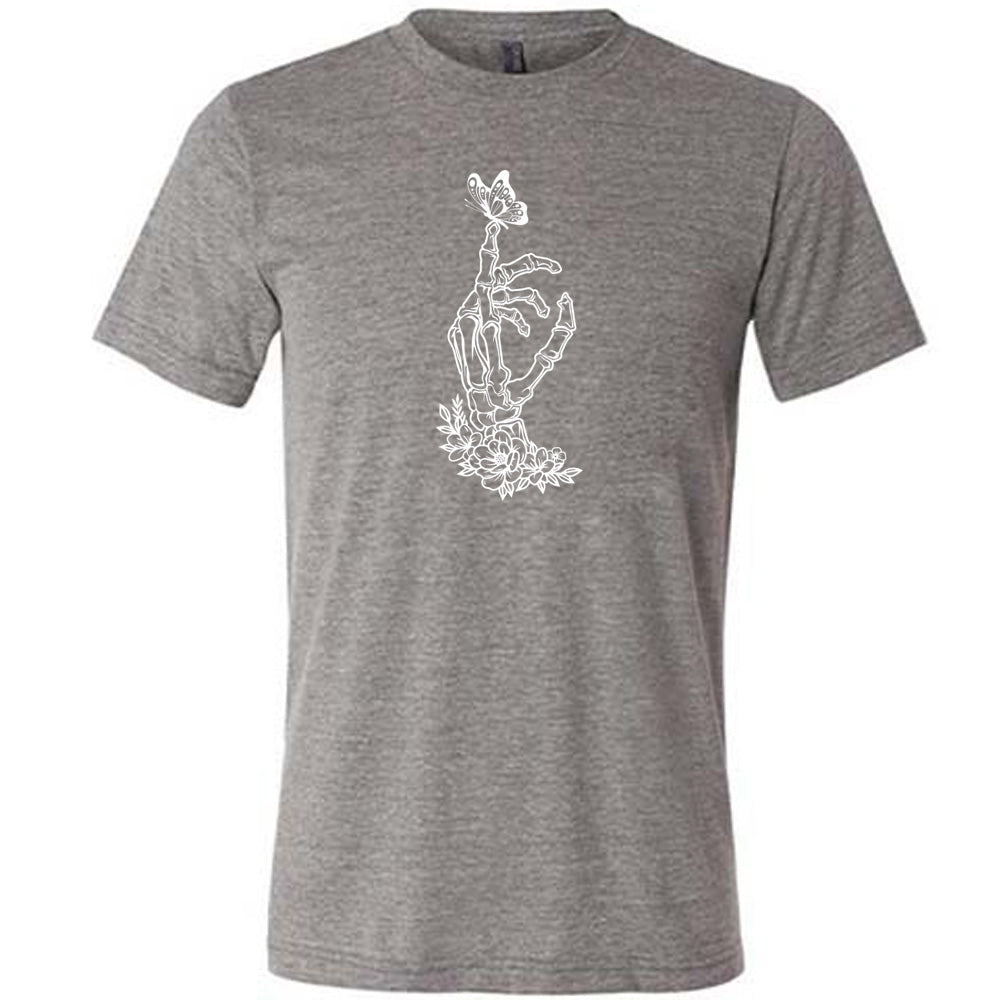 Skeleton Hand Butterfly Graphic T-Shirt for Men & Women | Gothic Style Unisex Tee for Halloween, Concerts & Casual Wear
