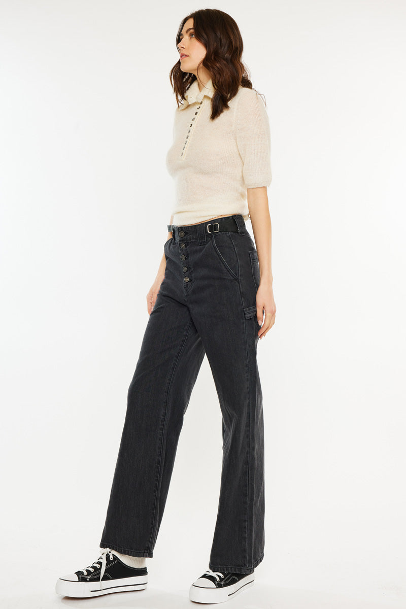 Liz High Rise 90's Skater Jeans for Women - Vintage Retro Denim Pants with Stretch - Perfect for Casual Wear, Street Style & Skateboarding