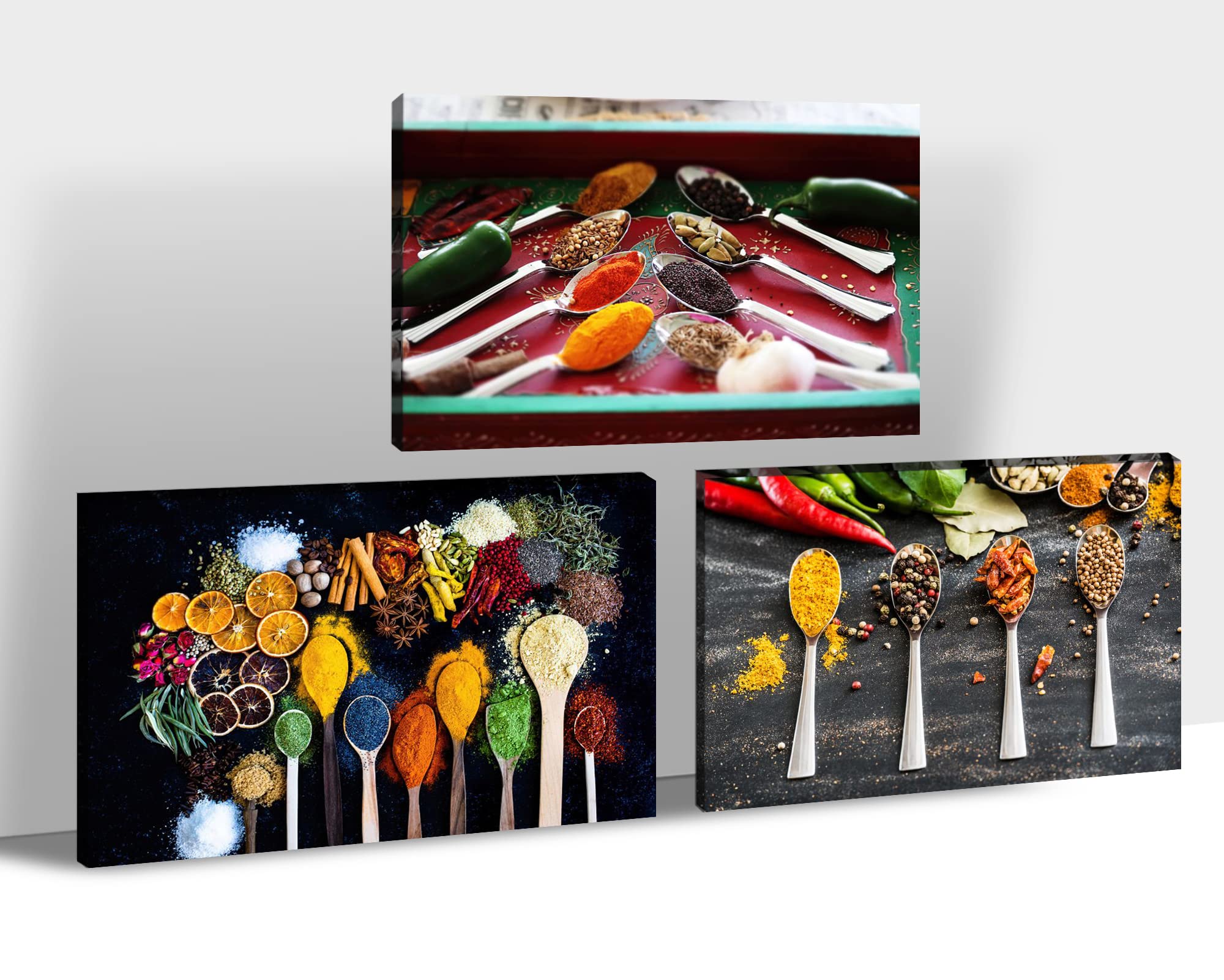 Vintage Spice Canvas Wall Art - 3-Piece Kitchen Decor for Home & Dining