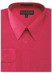 Daniel Ellissa DS3001 Convertible Cuff Basic Dress Shirt in Fuchsia | Formal & Business Attire | Perfect for Office Wear, Weddings & Special Occasions