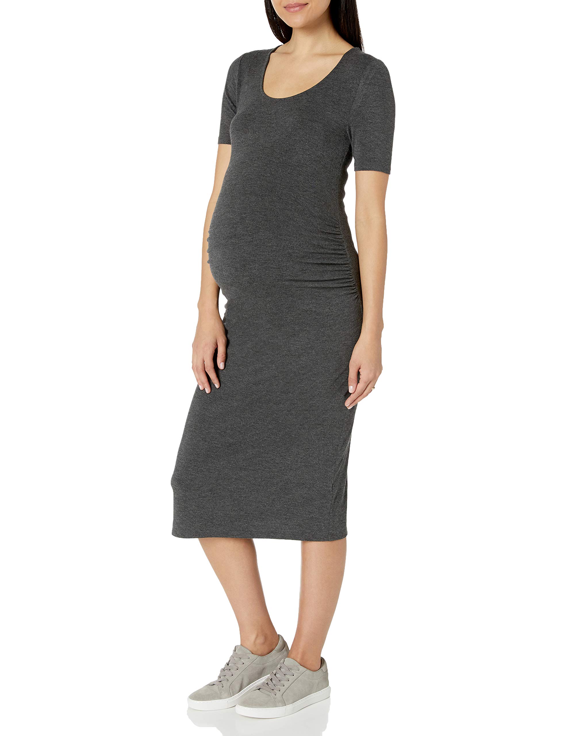 Amazon Essentials Women's Maternity Short-Sleeve Dress - Comfortable Stretchy Pregnancy Dress for Everyday Wear, Nursing & Maternity Photos