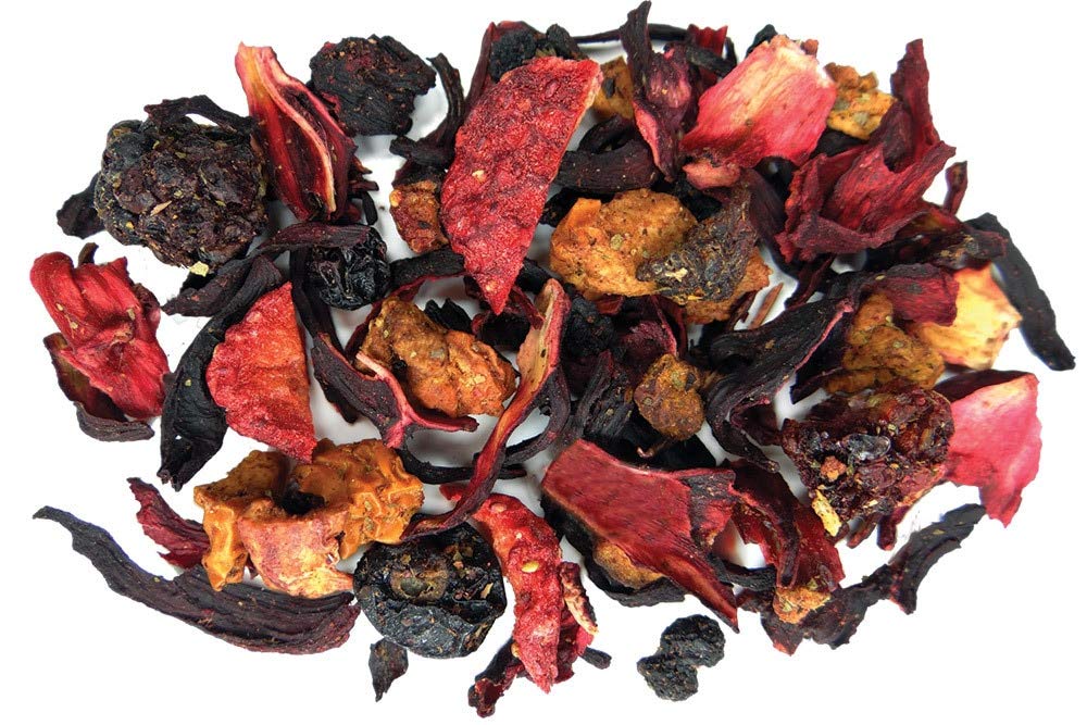 Strawberry Fields Hibiscus Herbal Fruit Tea - Caffeine Free Loose Leaf Blend with Berries & Fruits - 1LB (16oz) Bulk Pouch - Perfect for Iced Tea, Relaxation & Gift Giving