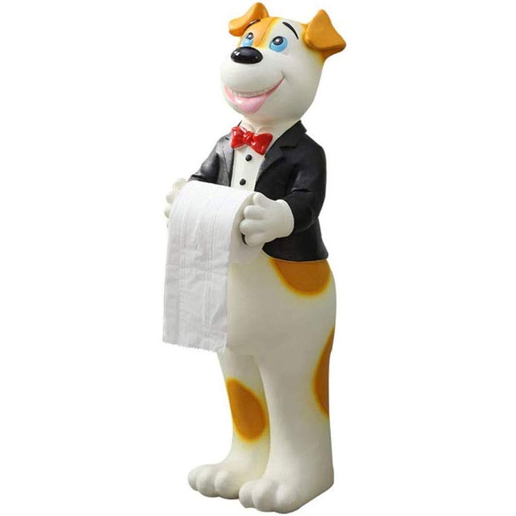 Creative Resin Puppy Style Toilet Paper Holder - Bathroom Tissue Roll Stand with Storage Shelf | Durable & Stylish Paper Towel Holder for Home, Office, RV & Guest Bathroom Decor
