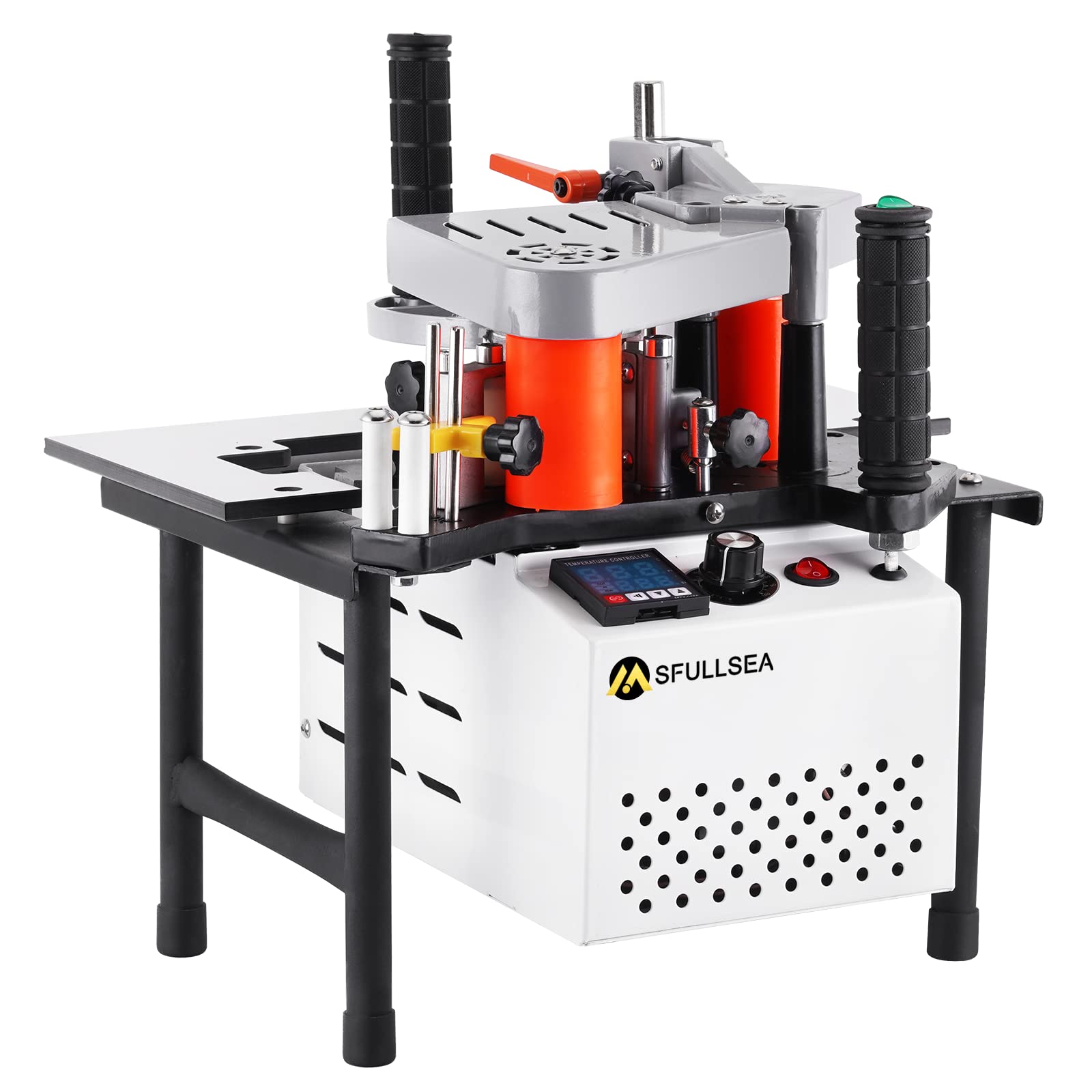 Portable Woodworking Edge Bander Machine - Adjustable Speed 5-10m/min for Straight & Curved Edges, 110V - Perfect for DIY Projects & Professional Cabinet Making