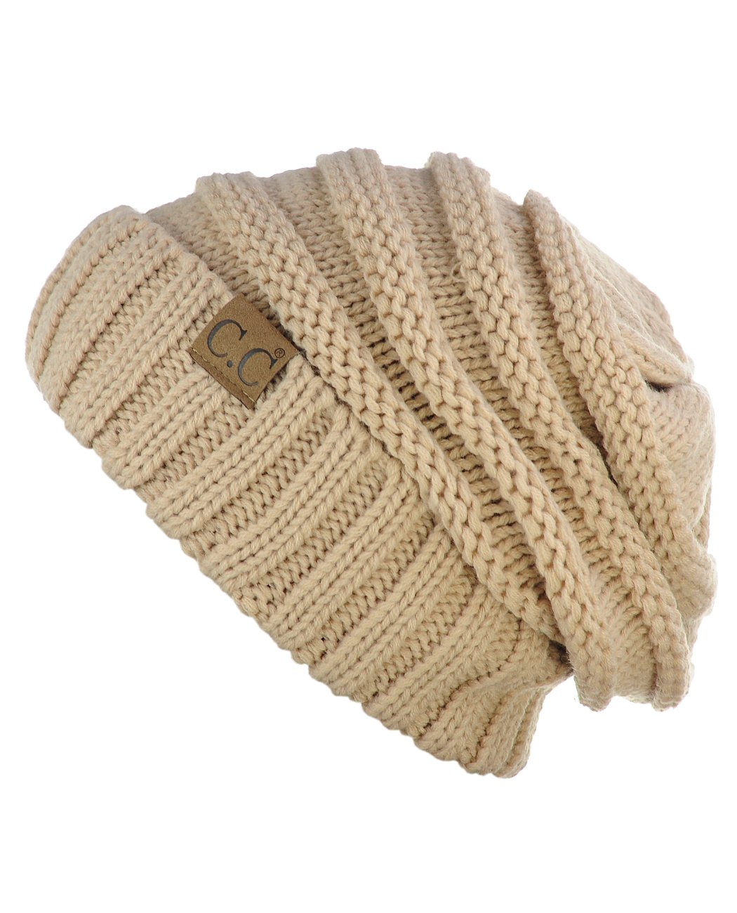 NYFASHION101 Slouchy Beanie Hat - Wrinkled Skull Cap for Women & Men | Winter Warm Knit Hat for Outdoor Activities, Streetwear Fashion