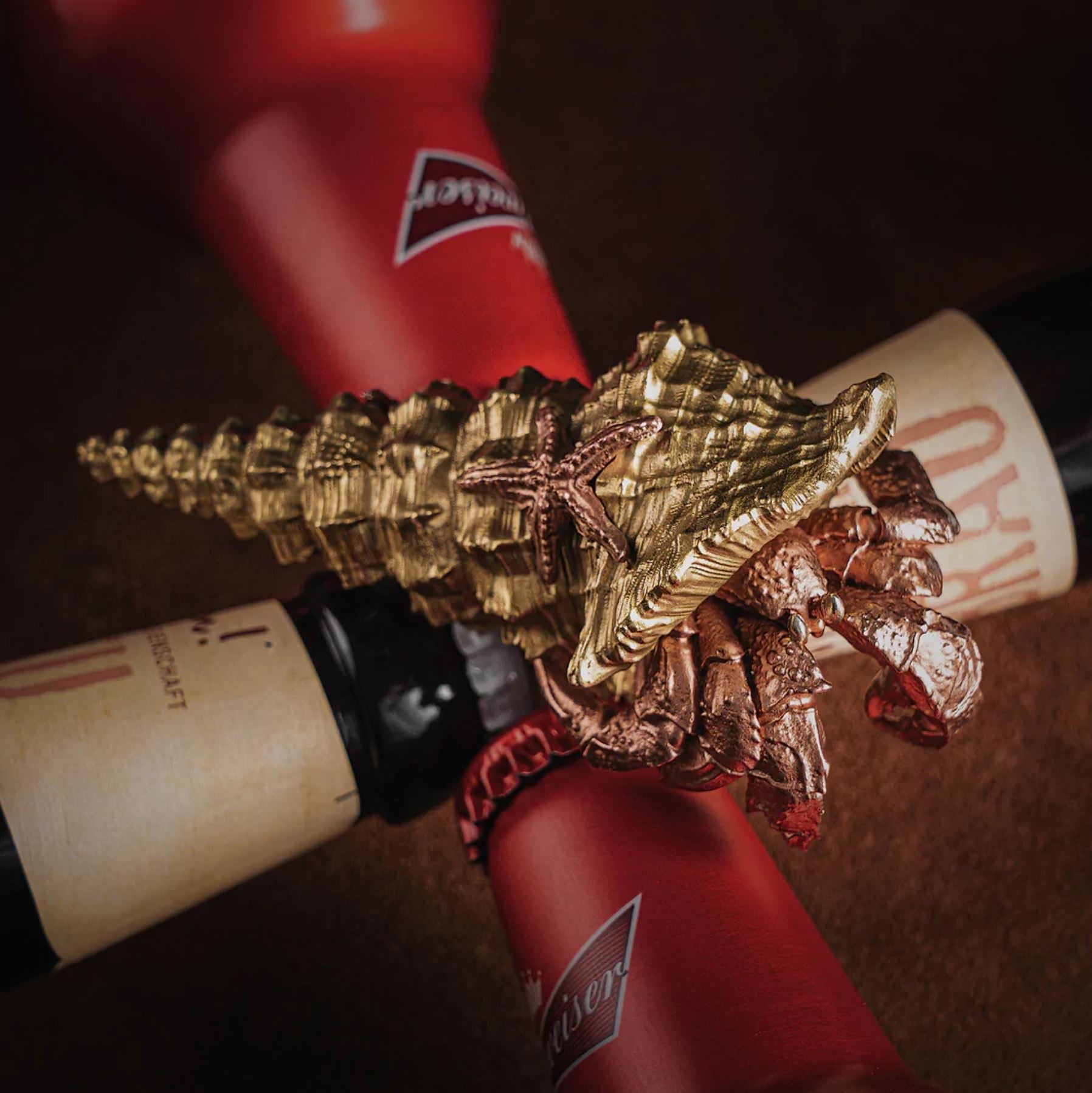 Premium Solid Brass Hermit Crab Bottle Opener - Rustproof & Durable for Beer, Soda & Bottle Caps - Perfect for Beach Parties, BBQ Gatherings & Crab-Themed Events