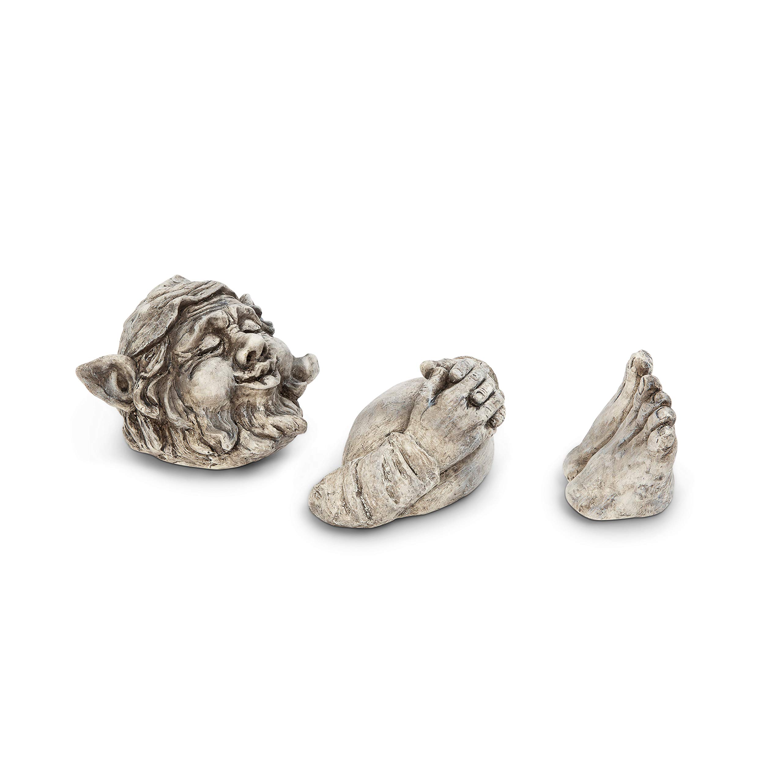 3-Piece Sleeping Garden Gnome Statue Set - Outdoor Decor for Lawn, Garden, and Patio - Perfect for Home, Yard, and Seasonal Holiday Decorations