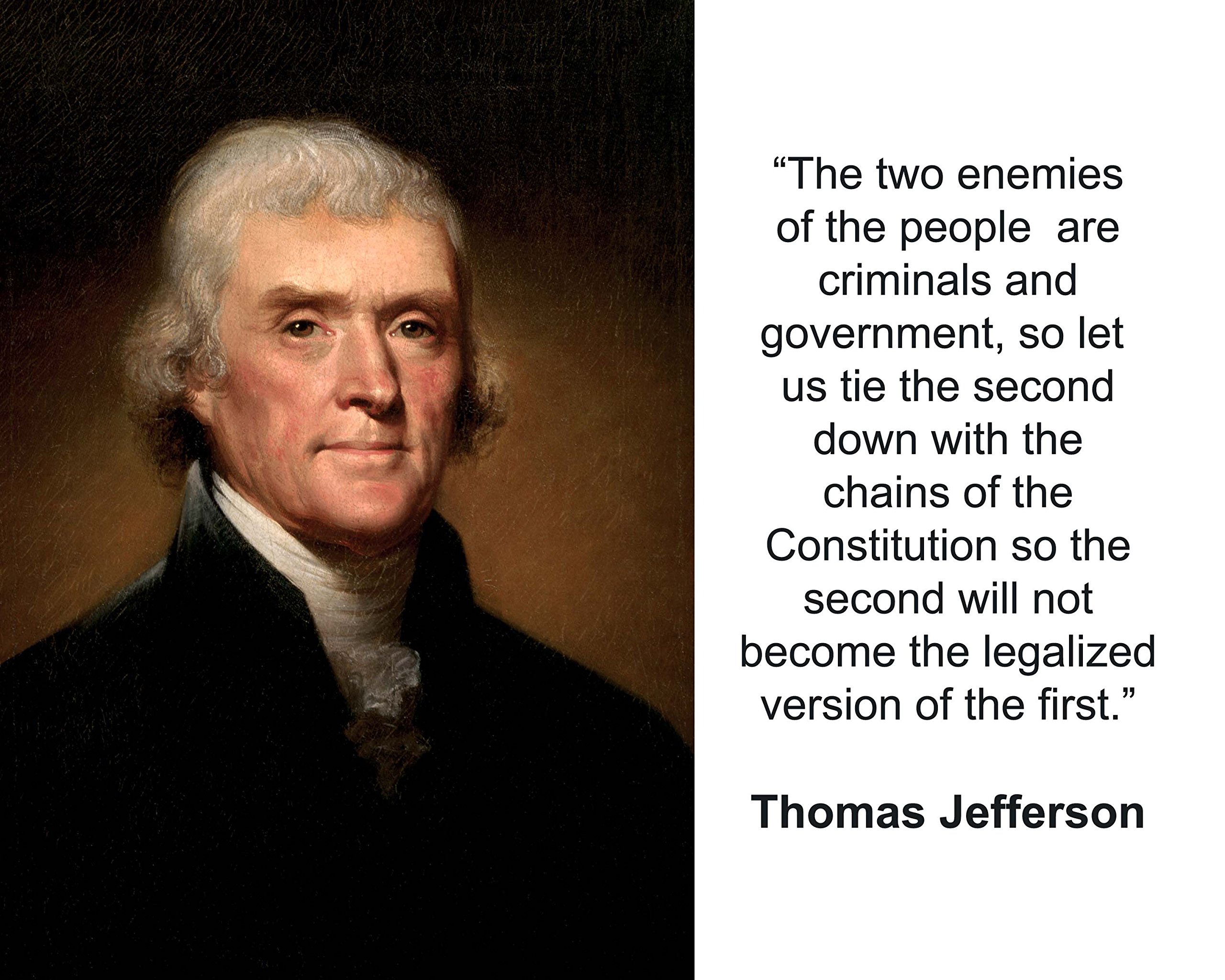 Thomas Jefferson 'The Two Enemies' Quote 8x10 Inch Historical Photo Print - Perfect for Home Office Decor, Classroom Inspiration & American History Enthusiasts