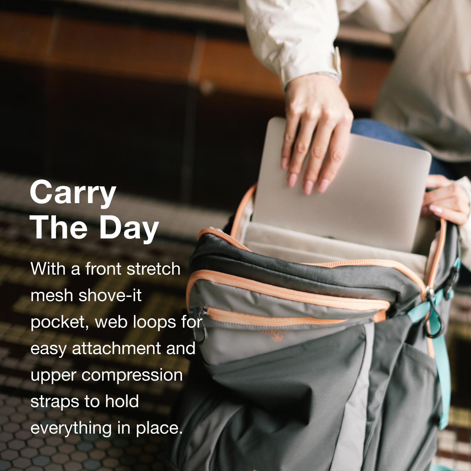 Osprey Flare Laptop Backpack - Water-Resistant 15.6 Inch Laptop Bag with USB Charging Port & Organizer for Work, Travel & Commuting