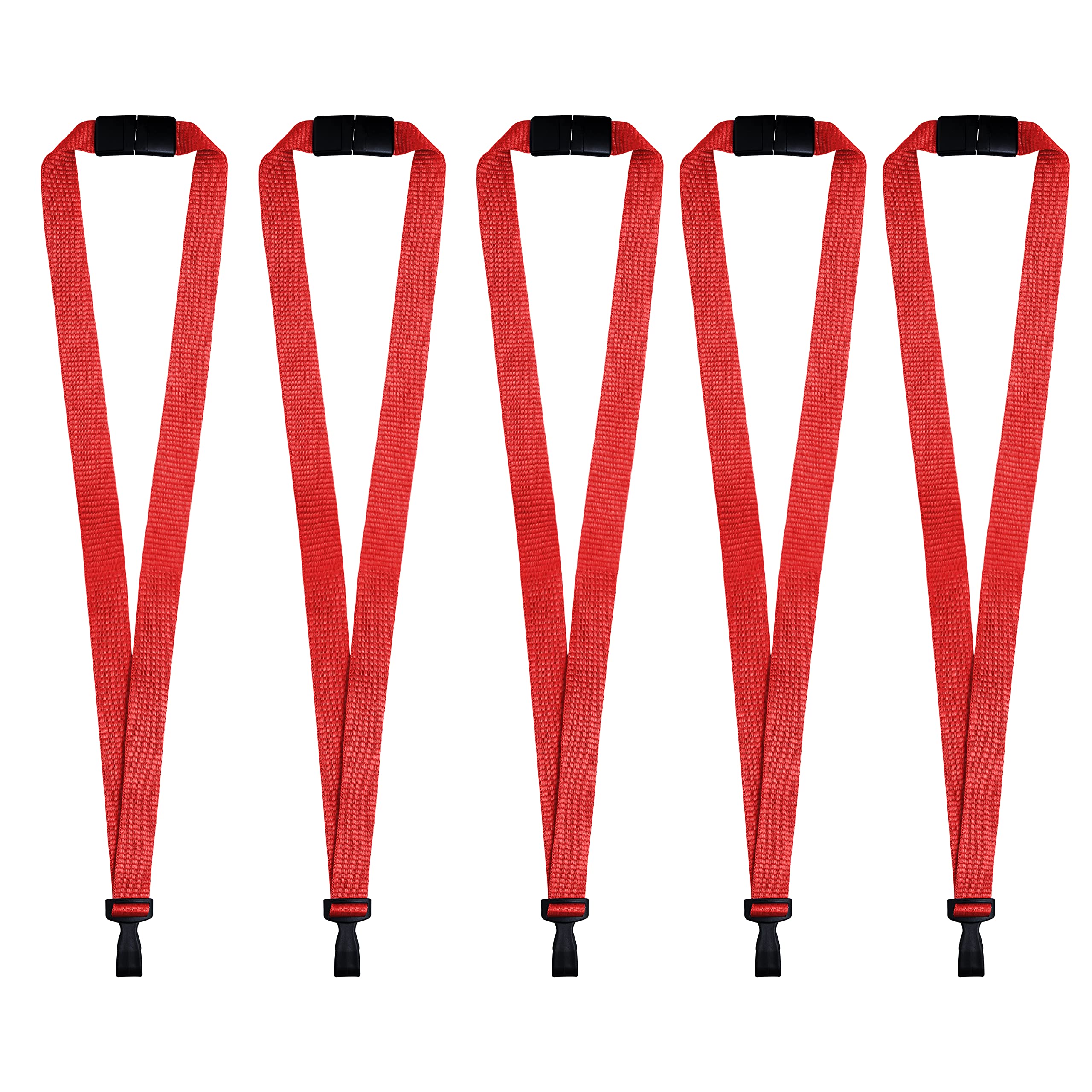 Breakaway Lanyards for ID Badges - No-Twist Plastic Hook for School & Hospital Use