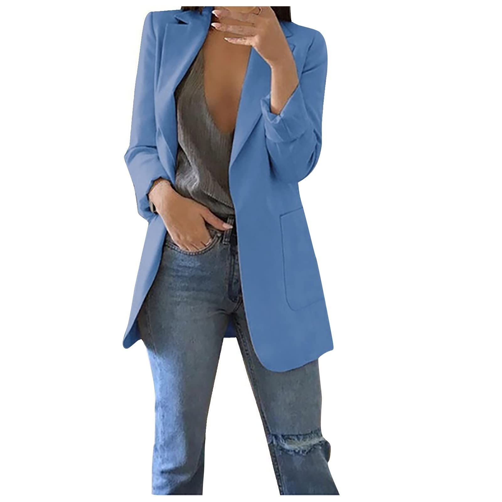 Women's Double Breasted Blazer Jacket - Office Work Suit for Professional Style