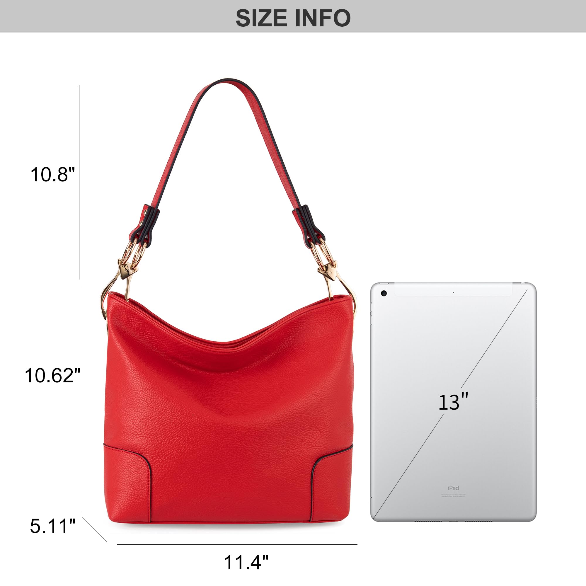 Montana West Medium Hobo Bag for Women - Top Handle Satchel Shoulder Purse Bucket Handbag - Perfect for Work, Travel & Everyday Use