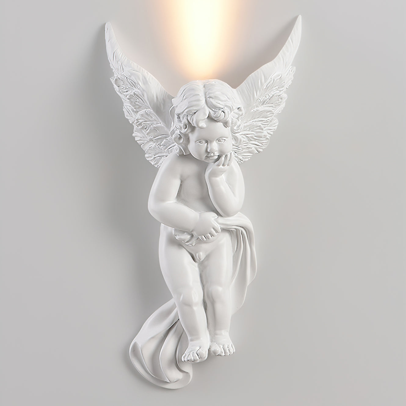 Angel Resin Wall Lamp - Elegant Decorative Lighting for Bedroom, Living Room & Hallway - Perfect for Home Decor & Ambient Lighting