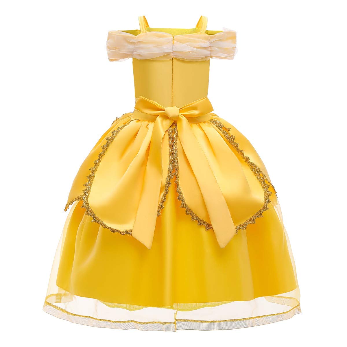MYRISAM Girls Belle Princess Dress - Beauty and the Beast Costume for Halloween, Carnival, Cosplay, Christmas & Birthday Parties - Elegant Ball Gown for Dress Up, Role Play & Special Occasions