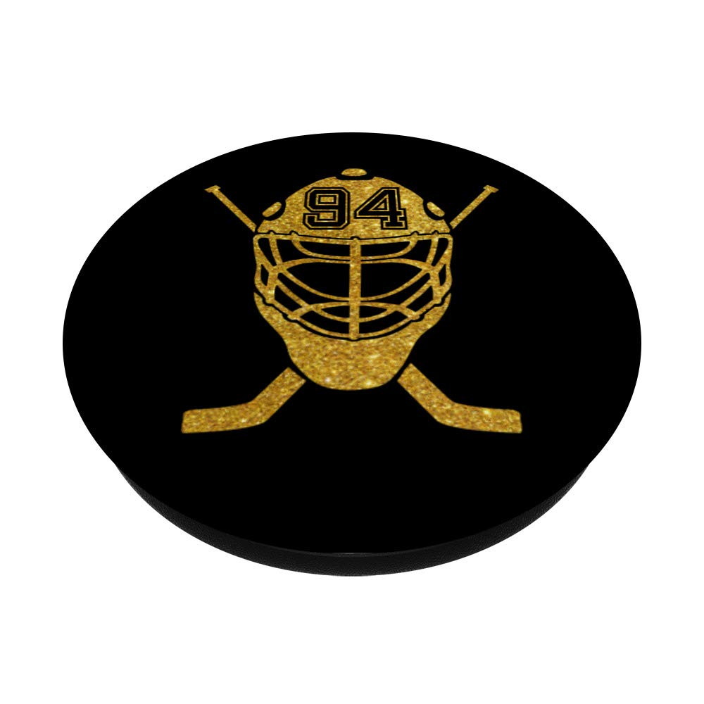 Hockey Player #94 Jersey No 94 Uniform Number Helmet Gift PopSockets PopGrip: Swappable Grip for Phones & Tablets | Perfect for Fans, Players & Daily Use