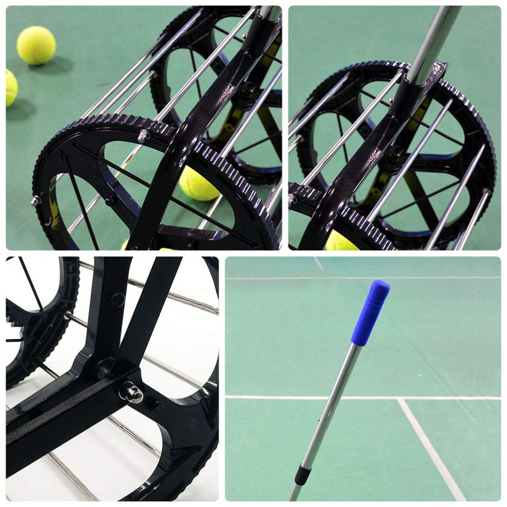 Adjustable Tennis Ball Collector with Handle - 55 Tennis Ball Capacity - Portable Sports Training Equipment for Schools, Gyms, and Tennis Practice