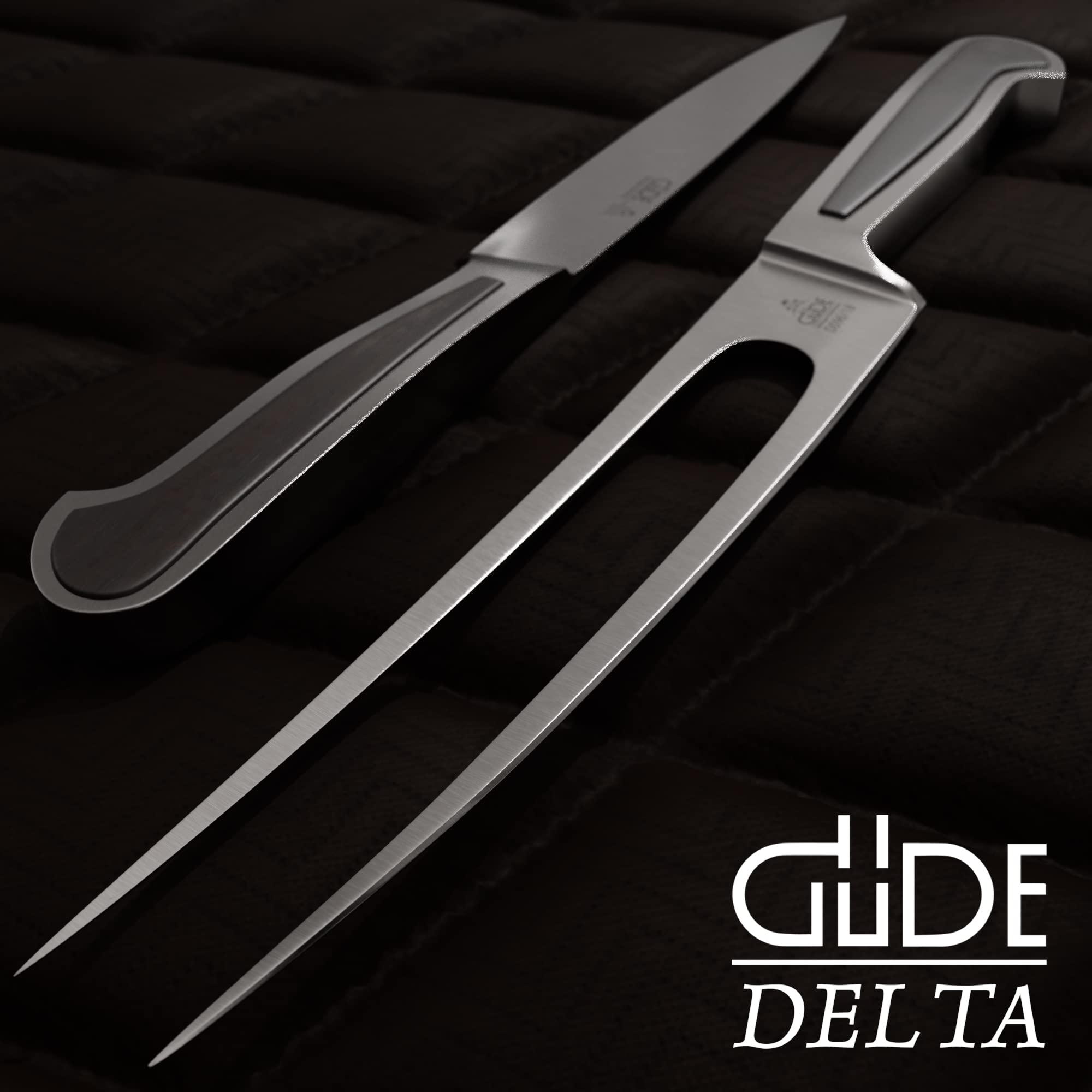 Premium Güde Delta Series 7-Inch Hand-Forged Stainless Steel Fork with African Blackwood Handle - Razor Sharp Hand-Sharpened Blade - Perfect for Fine Dining, BBQ, and Gourmet Cooking
