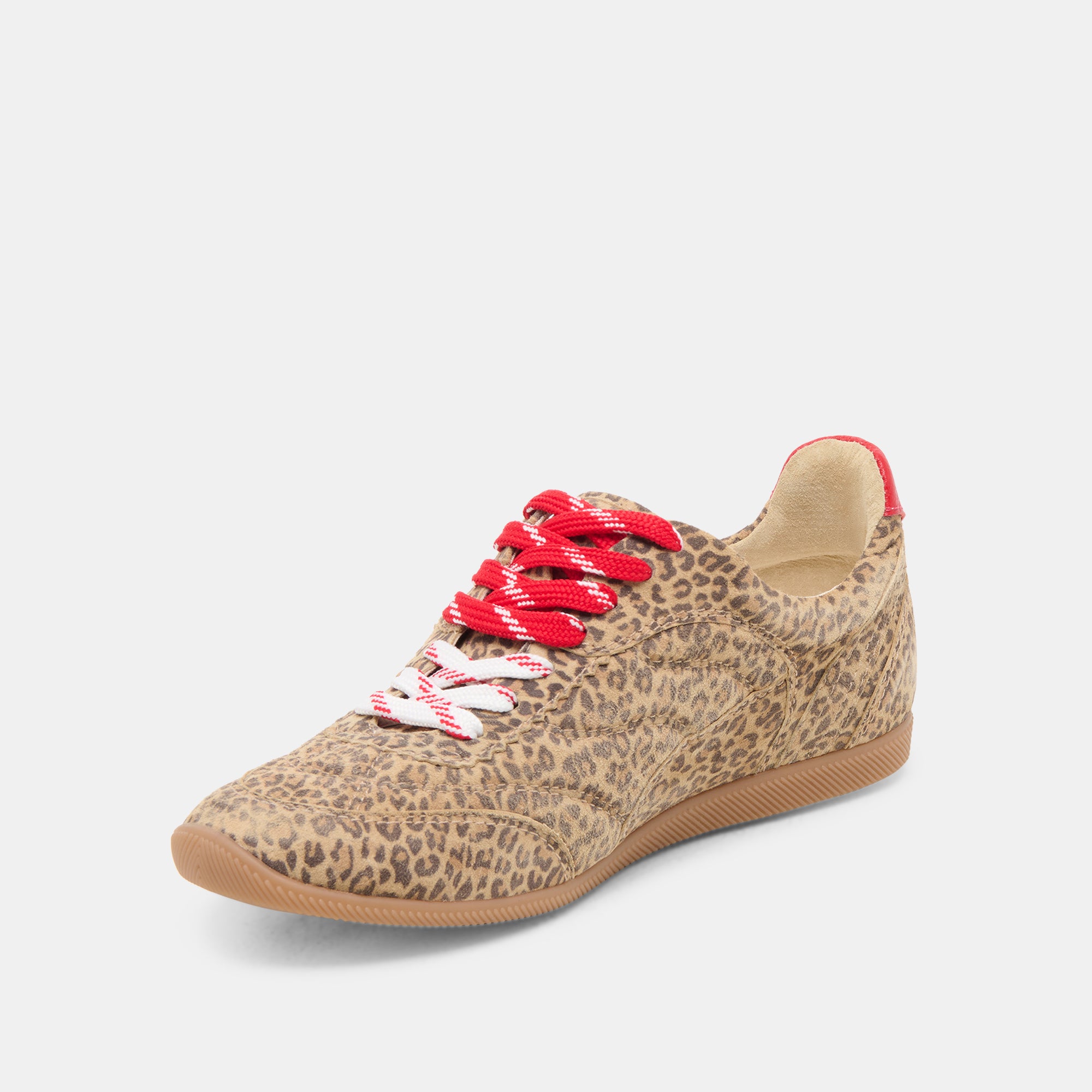 LAINI SNEAKERS Women's Tan Leopard Print Suede Casual Sneakers - Comfortable Walking Shoes for Women, Perfect for Daily Wear, Work, and Travel