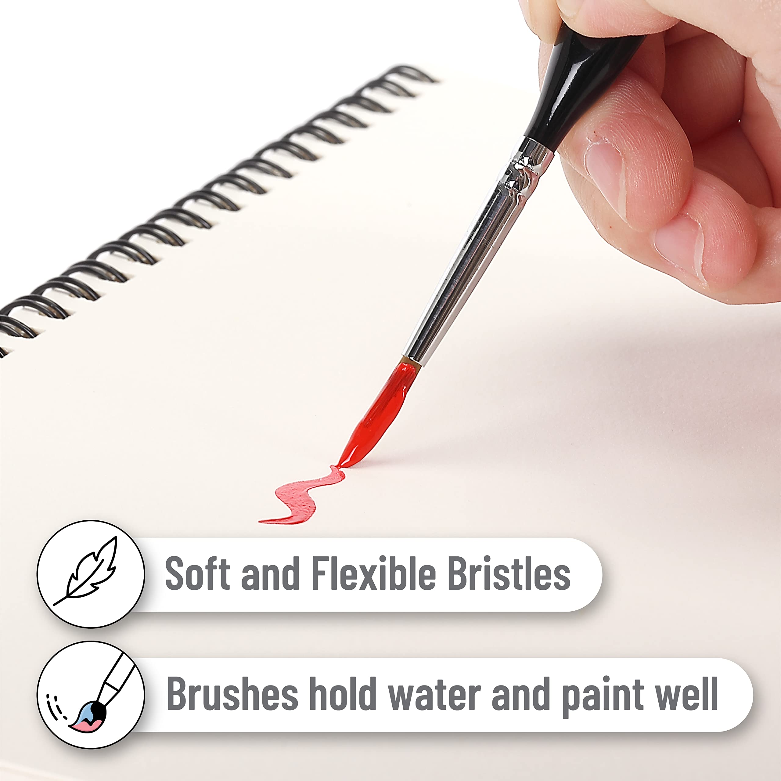 Mr. Pen Miniature Paint Brushes Set - 9 Piece Fine Detail Artist Brushes for Models, Miniatures & Crafts | Perfect for Acrylic, Watercolor & Oil Painting | Professional Mini Paint Brush Kit for Hobbyists & Artists