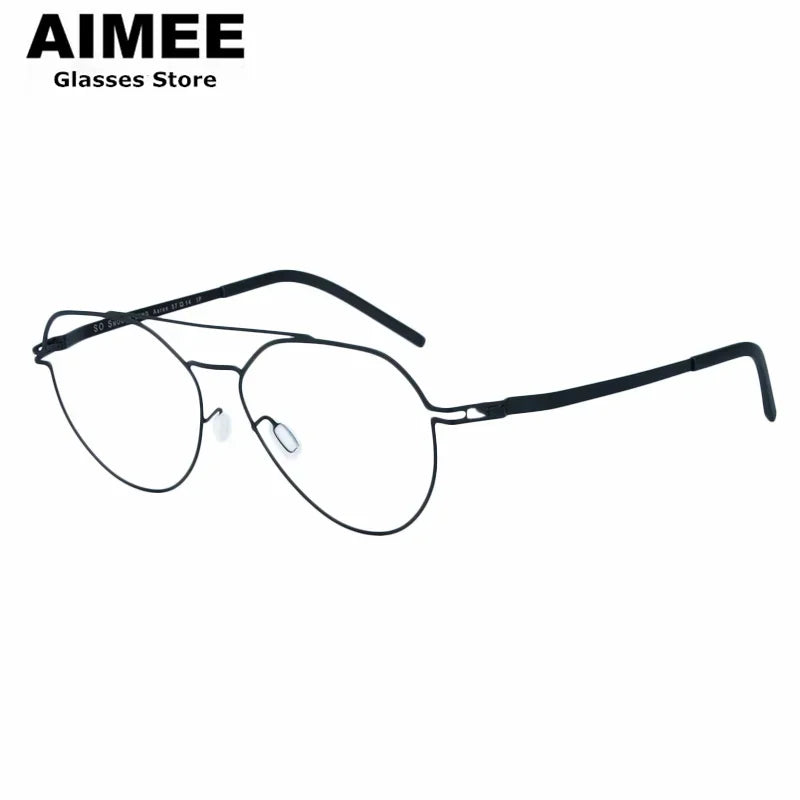 Aimee Unisex Full Rim Oval Double Bridge Steel Eyeglasses 14647 - Stylish & Durable Eyewear for Men & Women - Perfect for Reading, Work, and Everyday Fashion