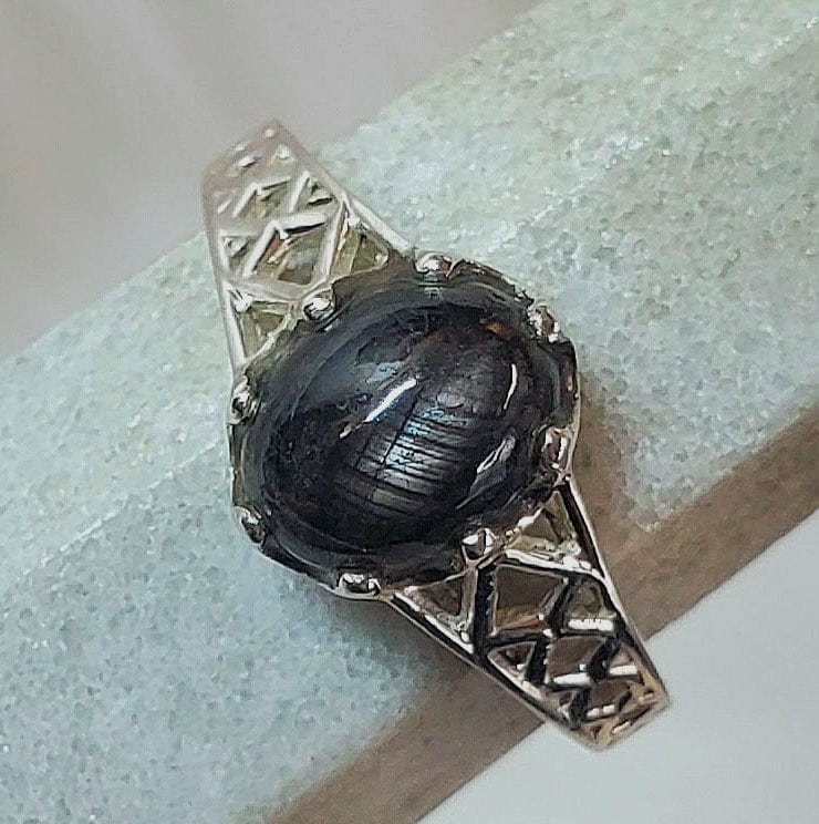 Exquisite .925 Sterling Silver Canadian Sapphire Ring - Size 8 | Elegant Blue Gemstone Jewelry for Women | Perfect for Engagement, Anniversary & Special Occasions