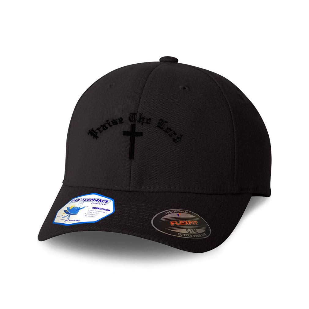 Flexfit Hats for Men & Women - Christian Cross 'Praise The Lord' Embroidered Baseball Cap - Perfect for Church, Worship & Everyday Faith Fashion