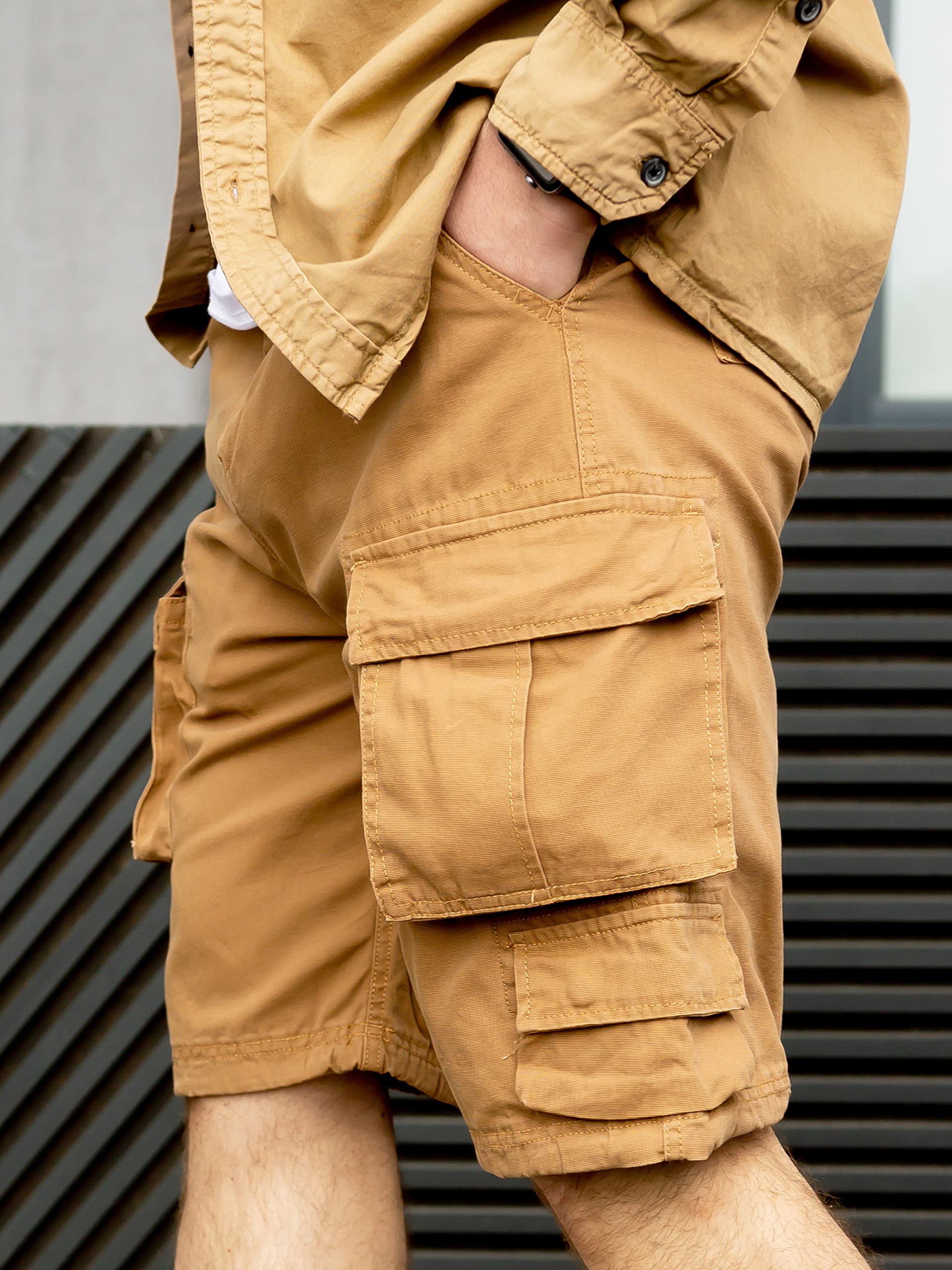 Surplus Division Tactical Shorts in Coyote Brown - Durable Military Style Shorts for Outdoor Adventures, Hiking, and Casual Wear