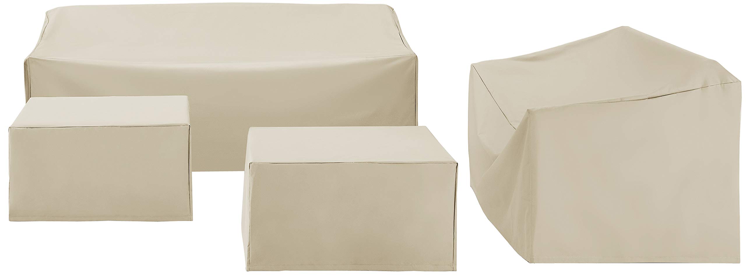 Waterproof 4-Piece Patio Furniture Cover Set for Outdoor Sectional Sofas - Tan | All-Weather Protection for Couches, Chairs & Cushions | Perfect for Backyard, Deck & Poolside Use