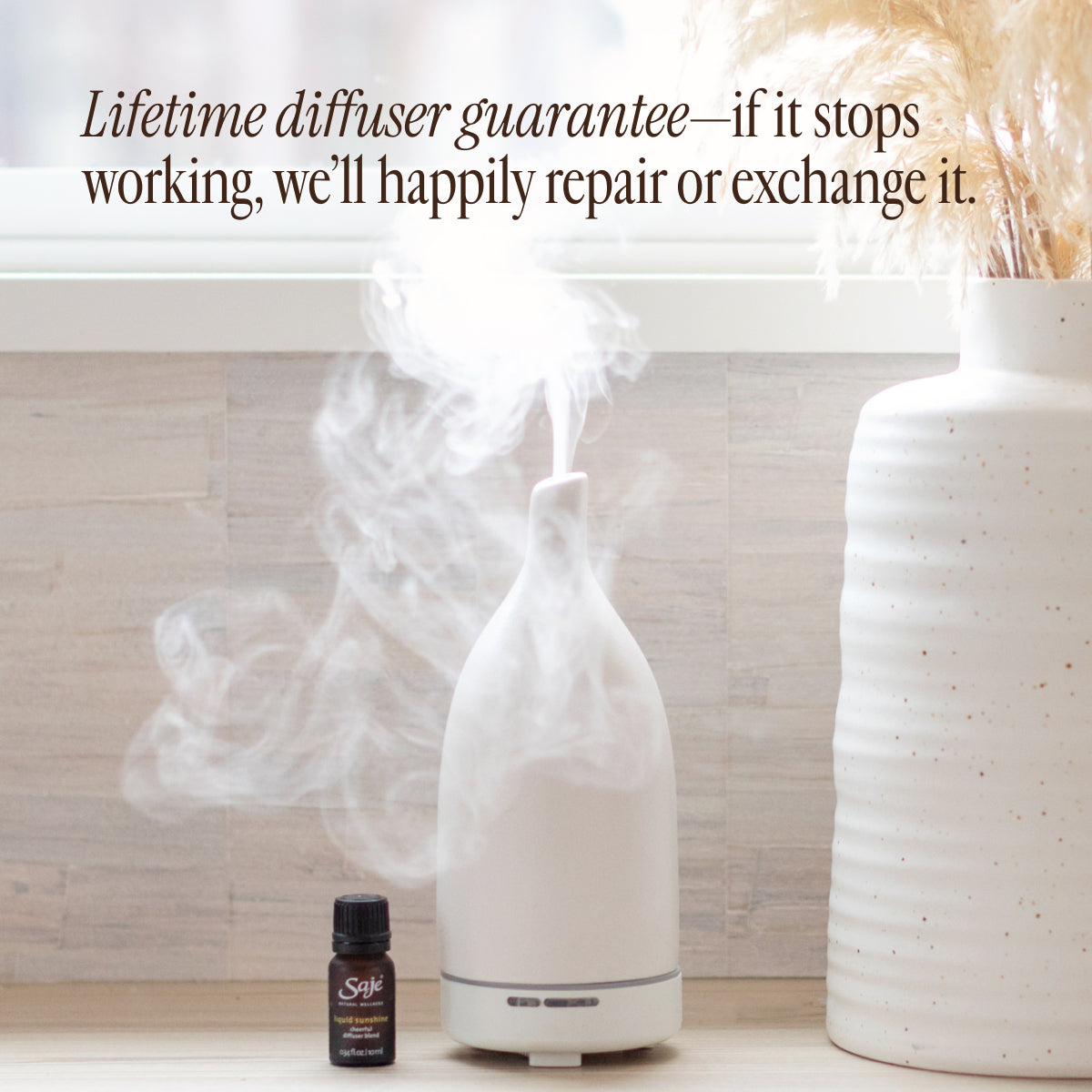 Aroma Om Essential Oil Diffuser - White Ultrasonic Humidifier for Home, Office, Yoga & Meditation | Perfect for Aromatherapy, Relaxation & Better Sleep