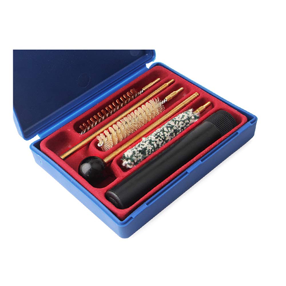 6-Piece Copper Gun Cleaning Kit for .38/357/9mm Pistols - Brass Cleaning Brushes, Mop & Storage Handle - Perfect for Hunting, Range Maintenance & Firearm Care