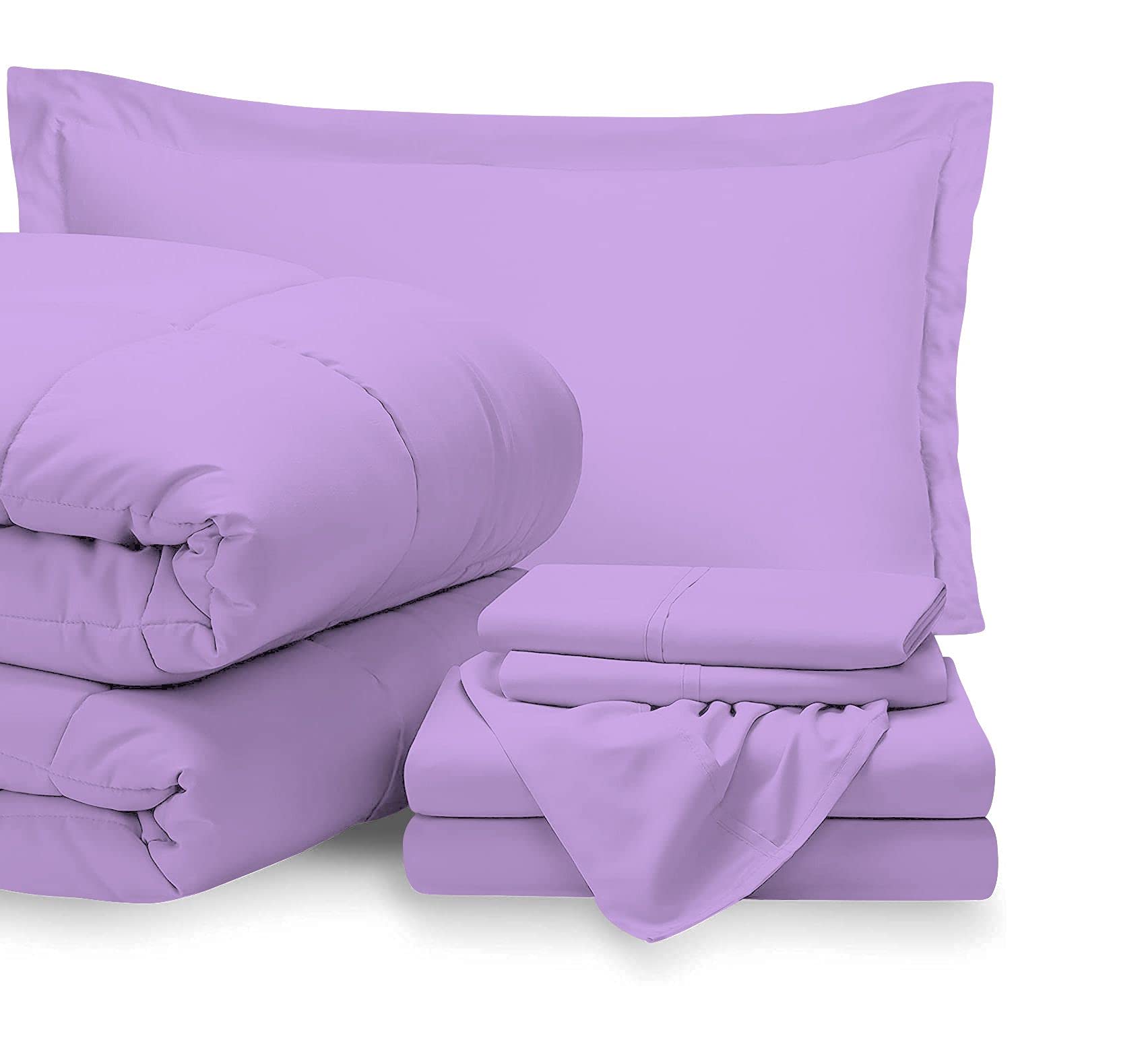 Luxury 7-Piece King Size Bed-in-a-Bag Set - 100% Egyptian Cotton Comforter & Sheet Set with 15