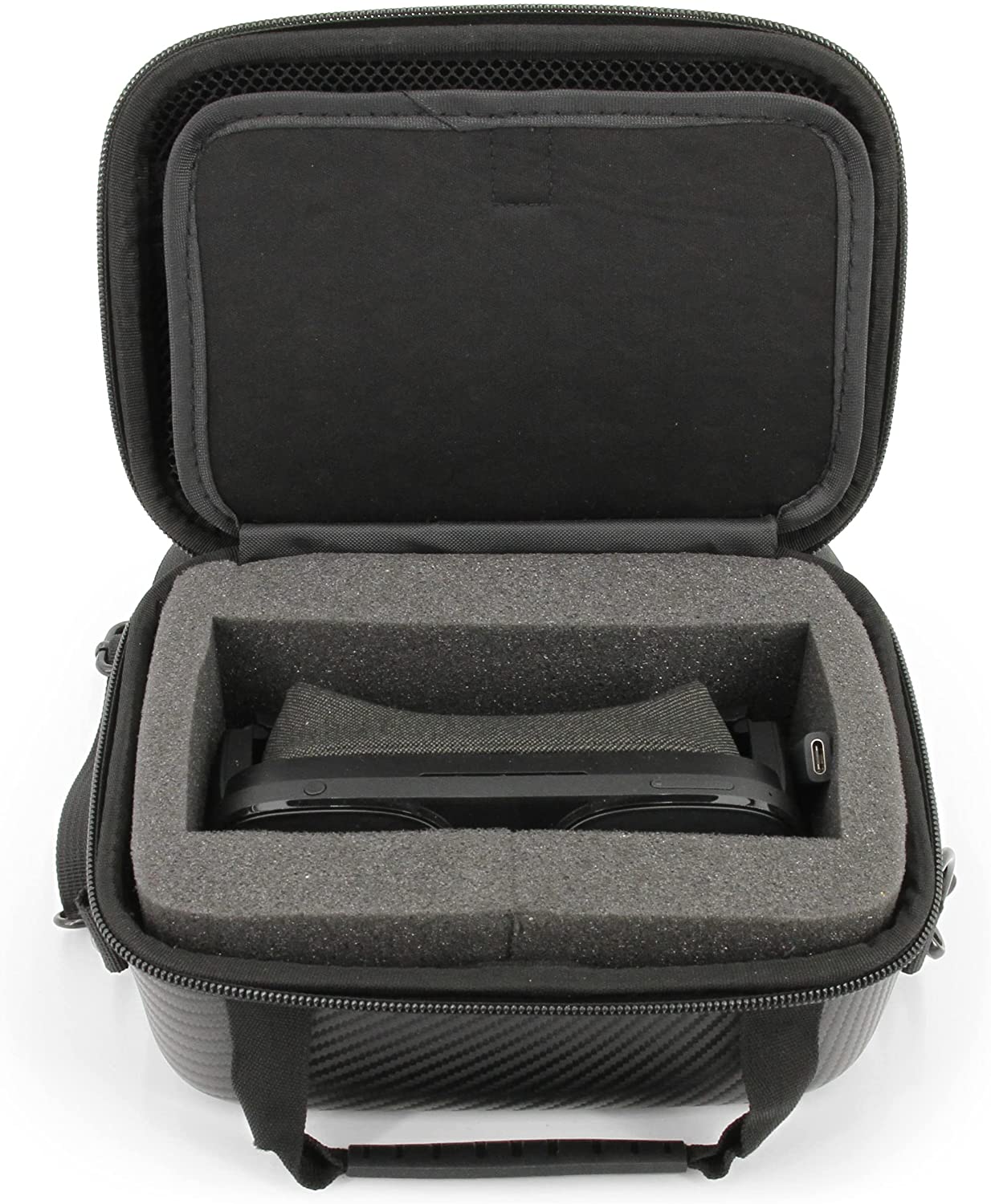 CASEMATIX Protective Carrying Case for HTC Vive Flow VR Headset - Compatible with VR Glasses, Controllers & Charging Cable - Durable Travel Case with Handle & Adjustable Shoulder Strap - Perfect for VR Gaming, Travel & Storage