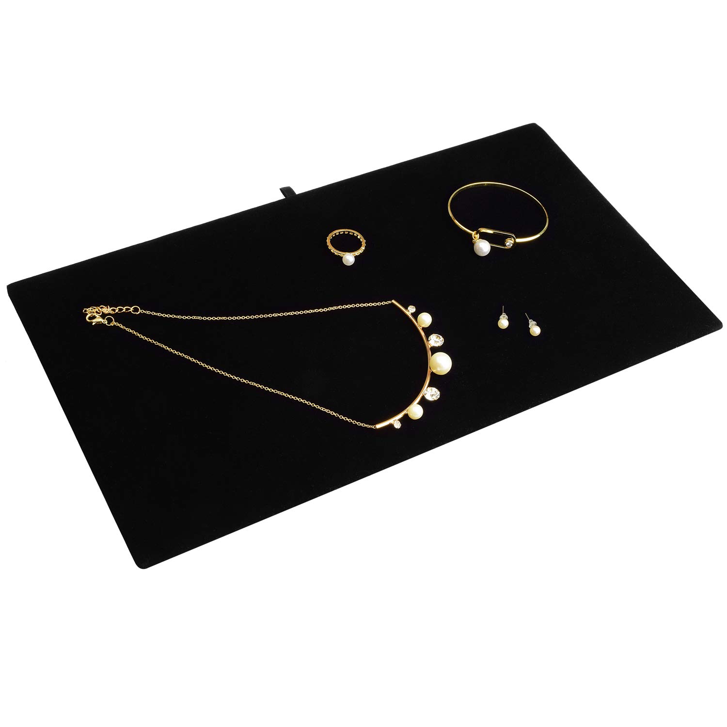 MOOCA 6-Piece Black Velvet Jewelry Display Tray Set - 14