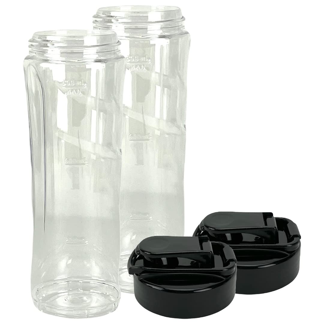 2 Pack 20 oz Replacement Cups with Lids - Compatible with Oster BLSTAV BLSTPB My Blend 250-Watt Blender - Perfect for Smoothies, Protein Shakes & On-the-Go Drinks