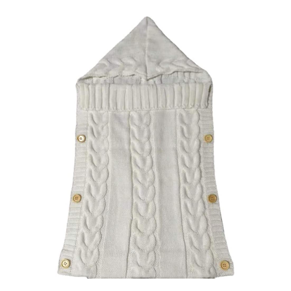 Eioflia Soft Knit Baby Swaddle Wrap Blanket - Newborn Sleeping Bag, Receiving Blanket & Stroller Wrap for 0-6 Months (Beige) | Perfect for Cozy Naps, Swaddling & On-the-Go Comfort