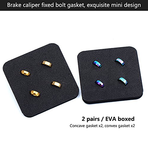 Dilwe 2 Pairs TC4 Titanium Headset Spacer & Front Brake Caliper Gasket Kit for Mountain Bike and Motorcycle - Durable Replacement Part for Smooth Braking Performance (Ideal for Off-Road Cycling and Motorcycle Maintenance)