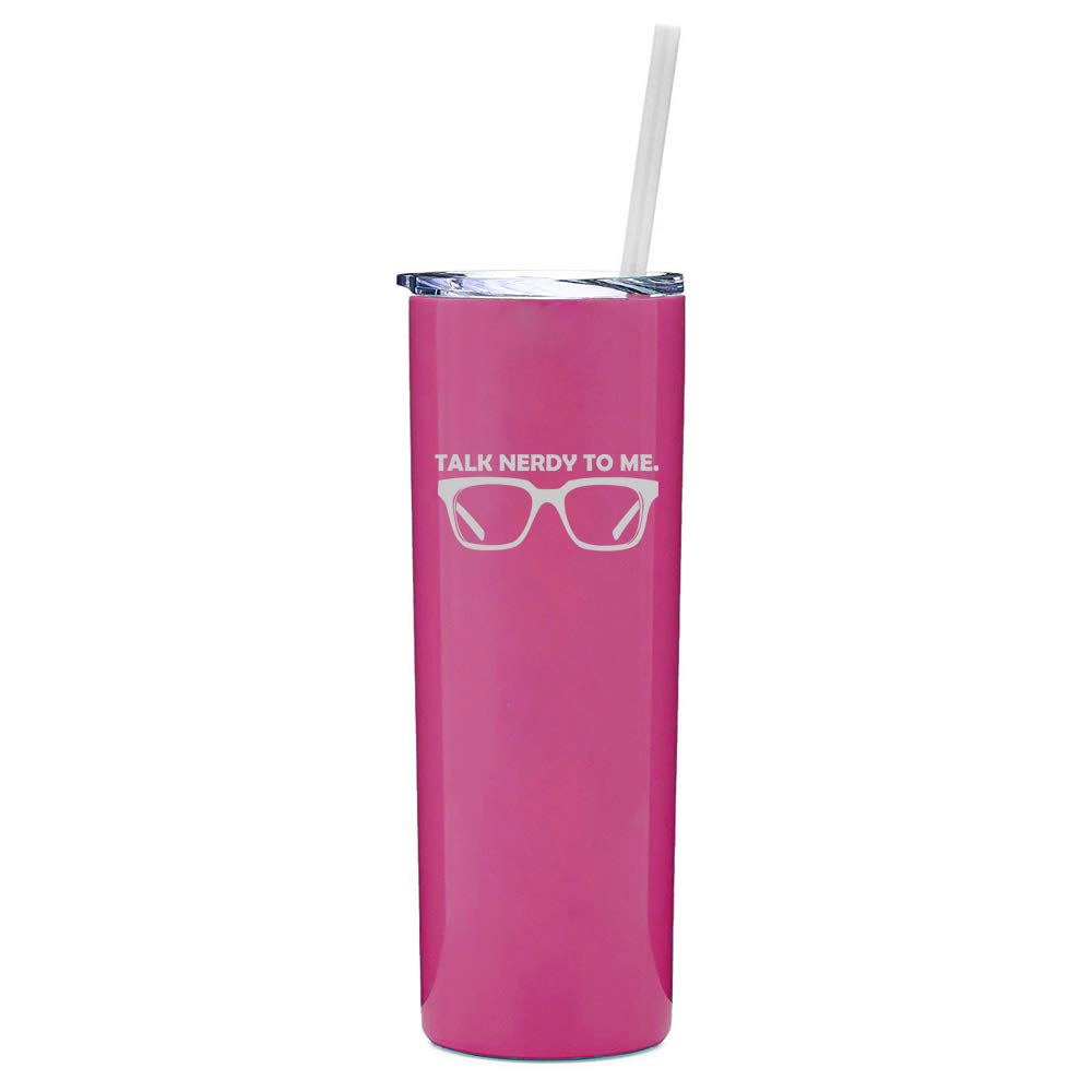 20 oz Skinny Tall Stainless Steel Vacuum Insulated Tumbler with Straw - Double Wall Insulated Travel Mug for Hot & Cold Drinks - 