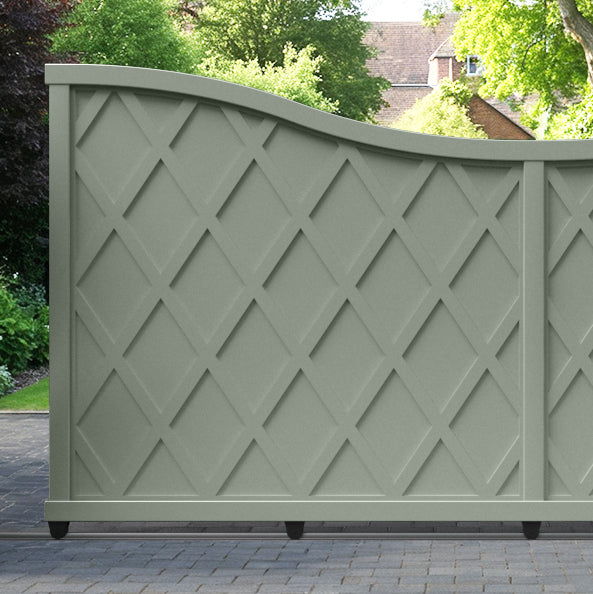 Ashfield Aluminum Sliding Driveway Gate - Low Profile, Middle Drive - Perfect for Residential & Commercial Security