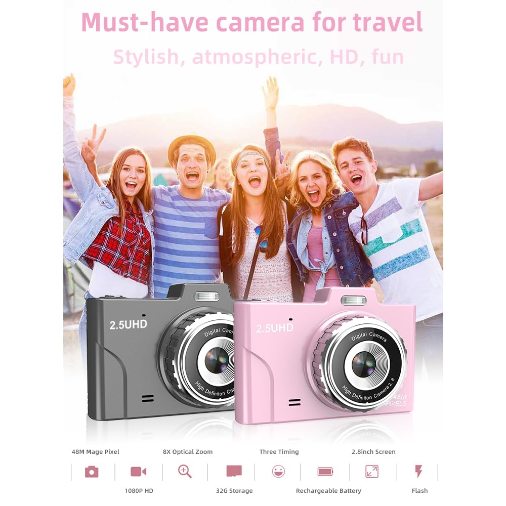 Andoer 1080P 48MP Digital Camera with 8X Zoom & 2.8