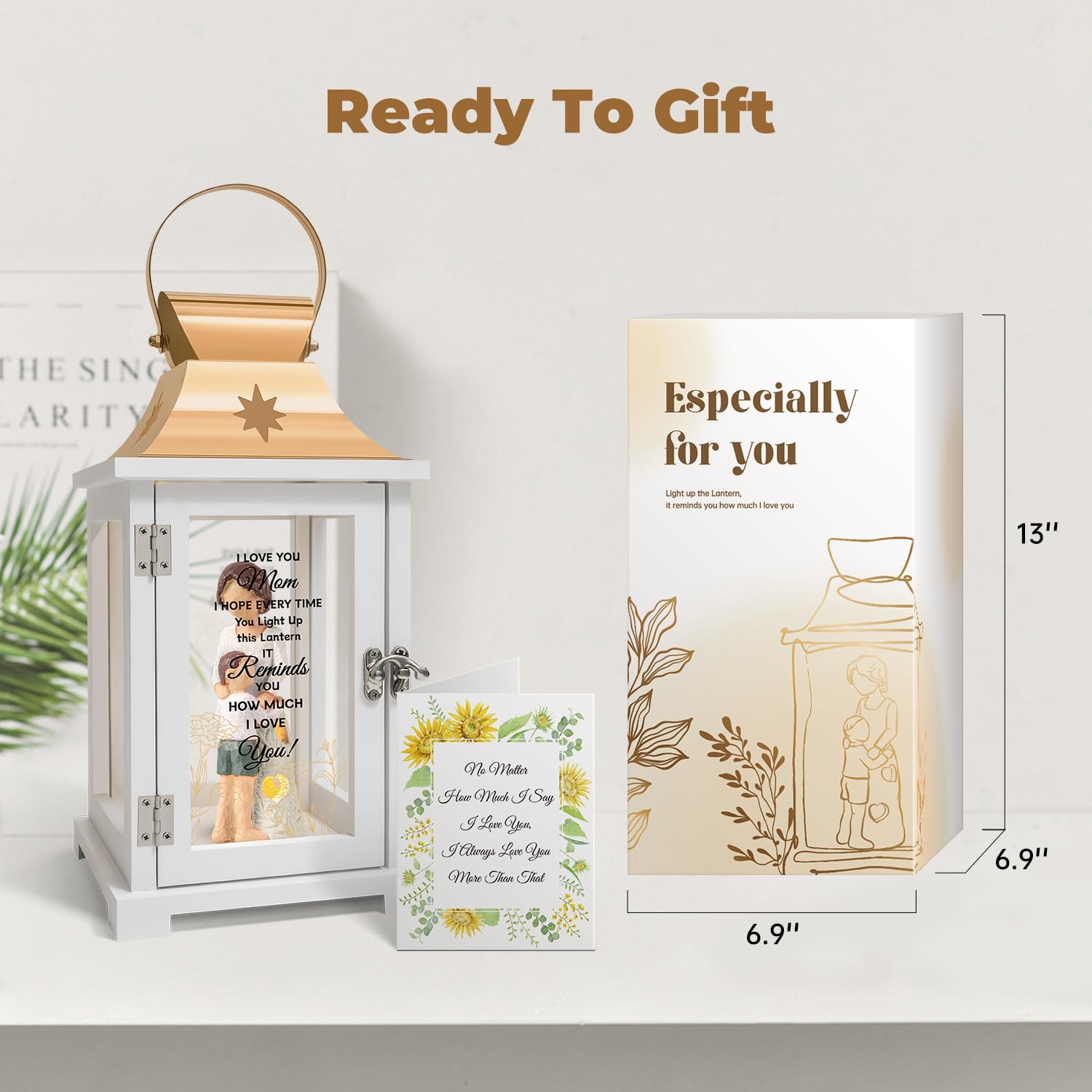Mother's Day Gift Lantern - Unique Son to Mom Present for Birthday & Thanksgiving