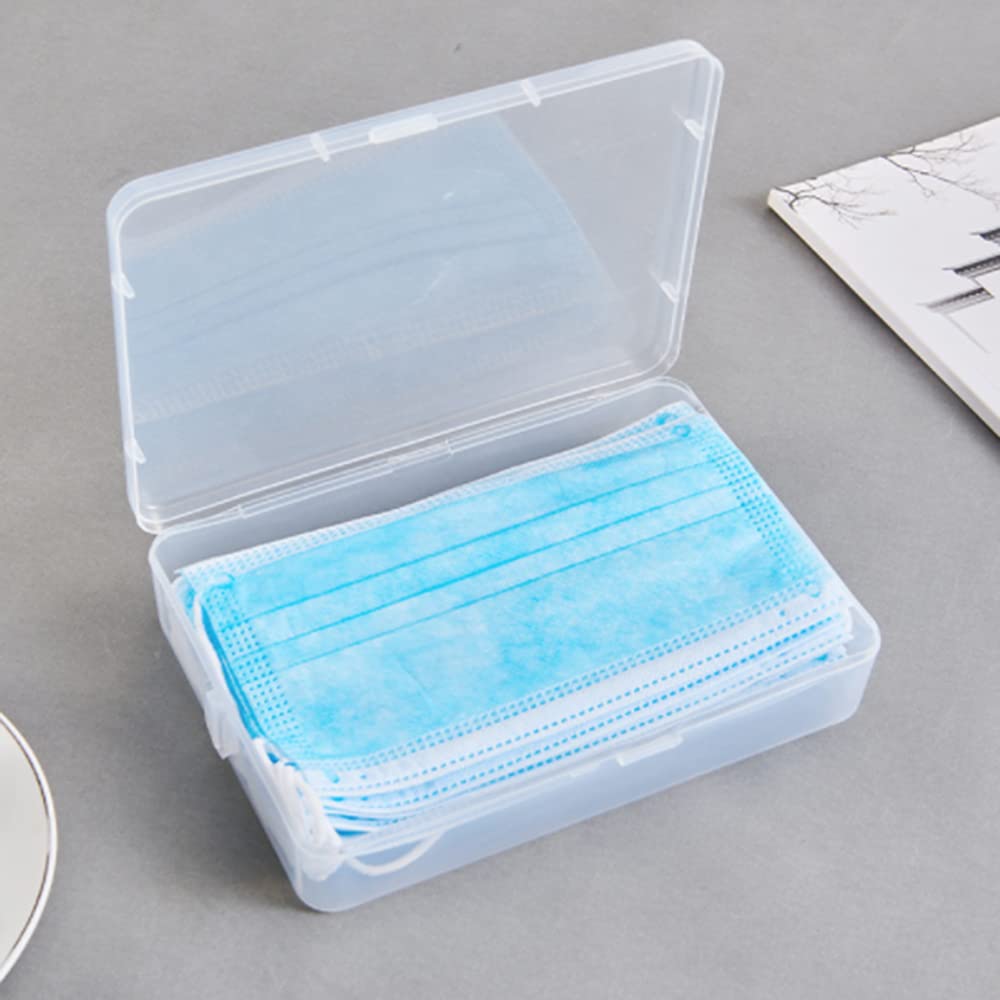 1Pcs Clear Plastic Storage Case Organizer - Reusable Keeper Folder for Face Masks, Portable Storage Box for Pollution Prevention - Small Size (11x9x2.8cm) - Perfect for Travel, Office, and Home Organization
