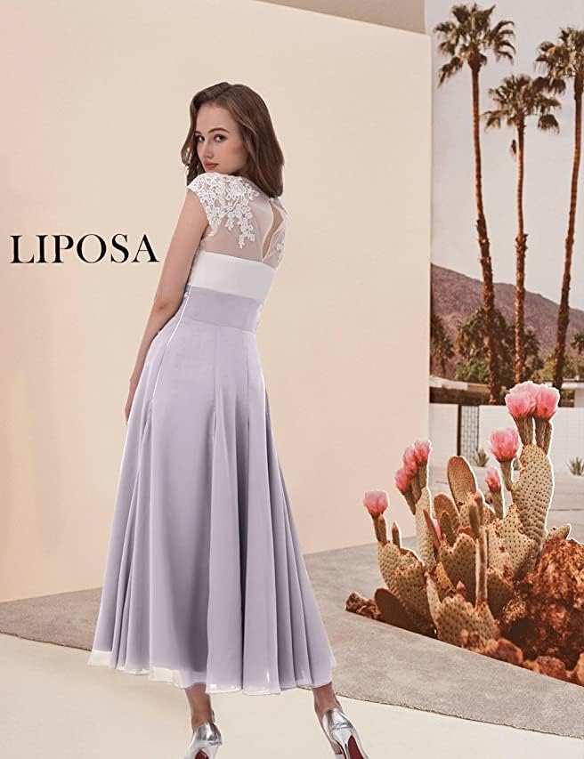 Elegant Lace V-Neck Wedding Guest Dress for Women - Ivory Chiffon Mother of The Bride/Groom Dress - Perfect for Formal Occasions, Bridal Showers & Evening Events
