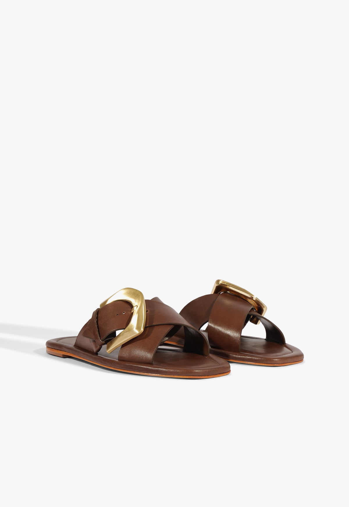 Lois Women's Brown Leather Flat Sandals - Comfortable Casual Sandals for Summer, Beach, Travel and Everyday Wear