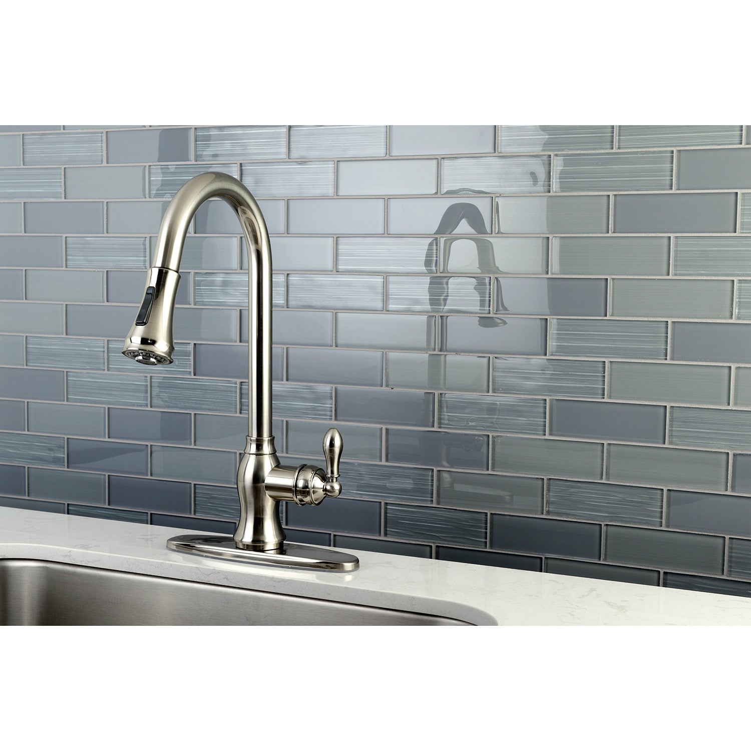 American Classic GSY7778ACL Single Handle Pull Down Kitchen Faucet in Brushed Nickel - Perfect for Modern Kitchens, Dishwashing & Food Prep