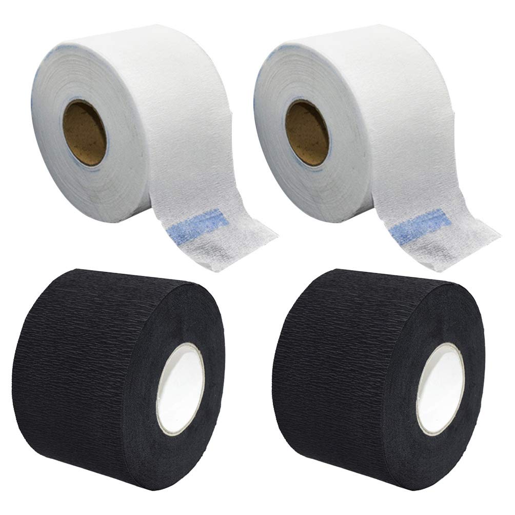 Beaupretty 4 Rolls White Salon Neck Tape Paper - Disposable Hair Dyeing & Styling Neck Strips for Barber & Hairdresser - Perfect for Hair Coloring, Bleaching & Salon Treatments