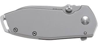 CRKT 2492 Squid Folding Knife - Assisted Opening, Stonewash Blade, Stainless Steel Handles - EDC Pocket Knife for Camping, Hiking & Outdoor Adventures