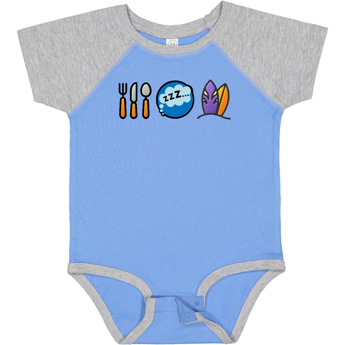 Inktastic Surfing Eat Sleep Surf Baby Bodysuit - Soft Cotton Infant Onesie for Boys & Girls - Perfect Beach Outfit, Surfing Theme Birthday Gift, Newborn Photo Shoot Outfit