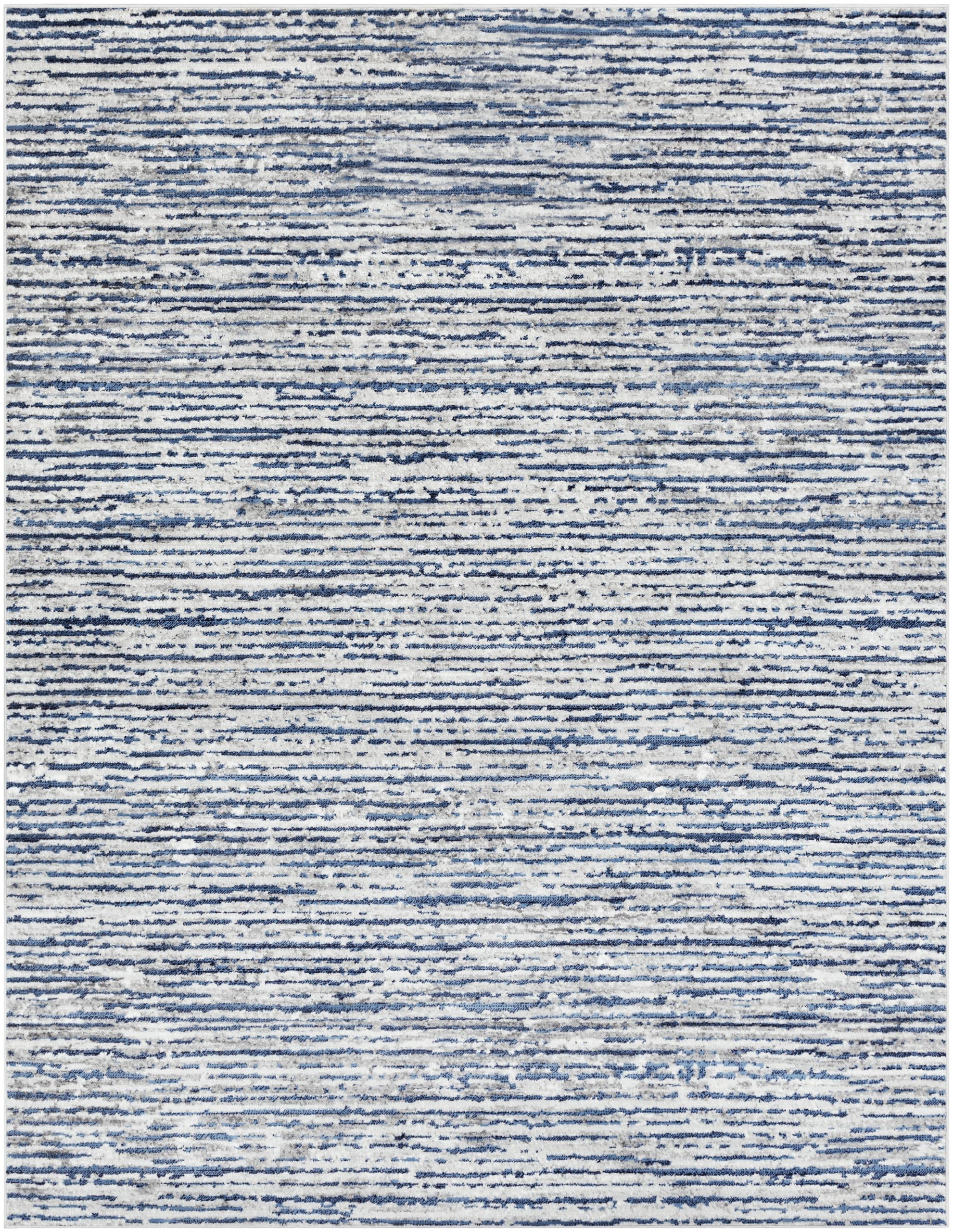 Mark&Day Delisle Modern Navy Blue & White 6x9 Area Rug - Soft Non-Slip Living Room Carpet, Bedroom Rug, Kitchen Floor Mat (6'7